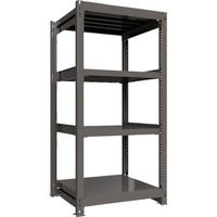 ICHIMAI 重量ボルトレスラック 段荷重1000Kg H1800×W900×D750 天地4段 単体グレー TH1000-637T4（直送品）