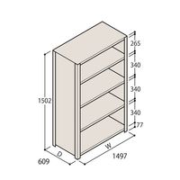 アズワン 軽量棚 ERR密閉型 H1500×W1500×D600 有効棚 4段 67-5246-18 1個（直送品）