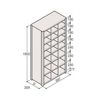 アズワン 軽量棚 ERR仕切型 H1800×W900 ×D300 有効棚 7段 3分割 67-5245-56 1個（直送品）