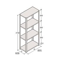 アズワン 軽量棚 ERR開放型 H2100×W900×D600 有効棚 3段 67-5242-22 1個（直送品）