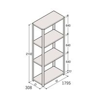 アズワン 軽量棚 ERR開放型 H2100×W1800×D300 有効棚 3段 67-5242-29 1個（直送品）
