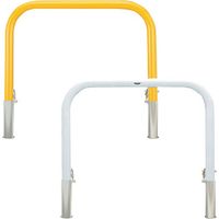 カネソウ 車止め アーチ型 スチール製 焼付塗装 脱着式 スチール製蓋 鍵付 Yシリーズ YB4L7-DL(Y) 1本 258-5581（直送品）