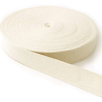 日本紐釦貿易 綿厚綾テープ(綿50・レーヨン50%) 幅38mm×50m巻 生成色 HM1038 1セット(1巻×2)