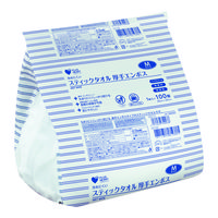 からだふき　ウェットタオルオオサキメディカル プラスハート スティックタオル 厚手エンボス 個包装 M 74993 1袋（100本入）