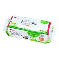 【おしりふき】オオサキメディカル プラスハート トイレに流せるオリーブオイルのおしりふき ふた付 超厚手 1パック（80枚入）