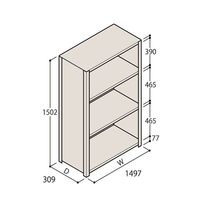アズワン 軽量棚 ERR密閉型 H1500×W1500×D300 有効棚 3段 67-5246-04 1個（直送品）