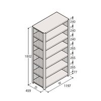 アズワン 軽量棚 ERR金網型 H1800×W1200×D450 有効棚 6段 67-5244-18 1個（直送品）