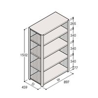 アズワン 軽量棚 ERR金網型 H1500×W900×D450 有効棚 4段 67-5243-54 1個（直送品）