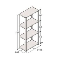 アズワン 軽量棚 ERR開放型 H2100×W1500×D600 有効棚 3段 67-5242-28 1個（直送品）