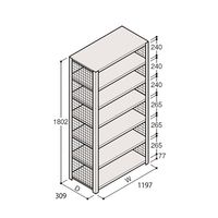 アズワン 軽量棚 ERR金網型 H1800×W1200×D300 有効棚 6段 67-5244-17 1個（直送品）