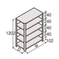 アズワン 軽量棚 ERR開放型 H1200×W1200×D300 有効棚 4段 67-5241-26 1個（直送品）