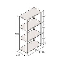 アズワン 軽量棚 ERR開放型 H1800×W1800×D600 有効棚 3段 67-5241-82 1個（直送品）