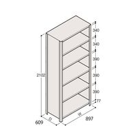 アズワン 軽量棚 ERR密閉型 H2100×W900×D600 有効棚 5段 67-5247-09 1個（直送品）