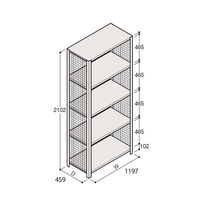 アズワン 軽量棚 ERR金網型 H2100×W1200×D450 有効棚 4段 67-5244-42 1個（直送品）