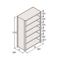 アズワン 軽量棚 ERR密閉型 H1500×W900×D300 有効棚 5段 67-5246-22 1個（直送品）