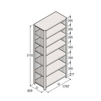 アズワン 軽量棚 ERR金網型 H2100×W1800×D450 有効棚 6段 67-5244-72 1個（直送品）
