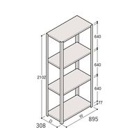 アズワン 軽量棚 ERR開放型 H2100×W900×D300 有効棚 3段 67-5242-20 1個（直送品）