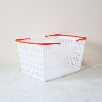 大和産業 買い物かご SLー7 ナチュラル把手オレンジ 10個セット SL-7-NROR-10P 1セット(10個) 538-0356（直送品）