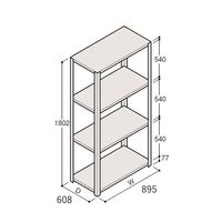 アズワン 軽量棚 ERR開放型 H1800×W900×D600 有効棚 3段 67-5241-73 1個（直送品）