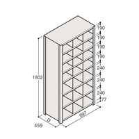 アズワン 軽量棚 ERR仕切型 H1800×W900 ×D450 有効棚 7段 3分割 67-5245-58 1個（直送品）