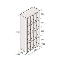 アズワン 軽量棚 ERR仕切型 H2100×W900 ×D450 有効棚 4段 4分割 67-5245-59 1個（直送品）