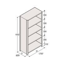 アズワン 軽量棚 ERR密閉型 H1800×W1800×D600 有効棚 4段 67-5246-57 1個（直送品）