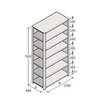 アズワン 軽量棚 ERR金網型 H1800×W1800×D450 有効棚 6段 67-5244-24 1個（直送品）