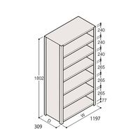 アズワン 軽量棚 ERR密閉型 H1800×W1200×D300 有効棚 6段 67-5246-73 1個（直送品）