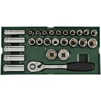 SATA ラチェットソケットセット 1/2六角 26pcs RS-09915 1点 68-0947-34（直送品）