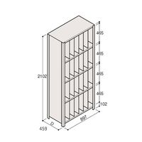 アズワン 軽量棚 ERR仕切型 H2100×W900 ×D450 有効棚 4段 6分割 67-5245-60 1個（直送品）