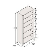 アズワン 軽量棚 ERR密閉型 H2100×W900×D450 有効棚 6段 67-5247-20 1個（直送品）