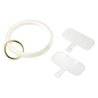 スマホハンドストラップ 手首 クリアタイプ カラビナリング 1口穴 &me ホワイト P-STHCRWH エレコム 1個（直送品）