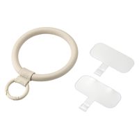 スマホハンドストラップ 手首 ソフトレザータイプ カラビナリング 1口穴 &me グレージュ P-STHPLNGB エレコム 1個