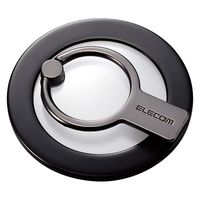 スマホリング マグネット リング 着脱可能 クリアパーツ ブラック P-STRMKHICRBK エレコム 1個（直送品）