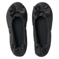 レップ 携帯スリッパ 巾着付き シュシュ ブラック 561409 1足