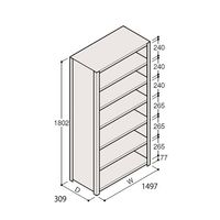 アズワン 軽量棚 ERR密閉型 H1800×W1500×D300 有効棚 6段 67-5246-76 1個（直送品）