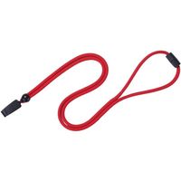 Trimate 名札クリップ付き丸紐ストラップ レッド TR-STP018-RD 1個 67-4921-10（直送品）