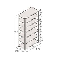 アズワン 軽量棚 ERR開放型 H1800×W900×D450 有効棚 6段 67-5242-09 1個（直送品）