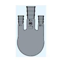 日本理化学器械 三頭フラスコ 側管角度 5° 茶 3000mL 摺部45/50・29/42×2 032-45380T 1個（直送品）