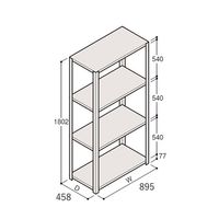 アズワン 軽量棚 ERR開放型 H1800×W900×D450 有効棚 3段 67-5241-72 1個（直送品）