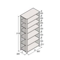 アズワン 軽量棚 ERR金網型 H2100×W900×D300 有効棚 6段 67-5244-62 1個（直送品）
