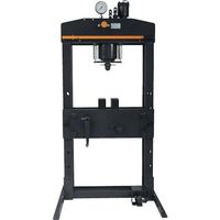 長崎ジャッキ 油圧矯正プレス(エア手動兼用)安全ガード付(受注生産)35TON NSP-350AS 1台 387-2189（直送品）