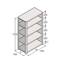 アズワン 軽量棚 ERR金網型 H1500×W1800×D450 有効棚 4段 67-5243-63 1個（直送品）