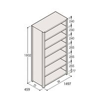 アズワン 軽量棚 ERR密閉型 H1800×W1500×D450 有効棚 6段 67-5246-77 1個（直送品）