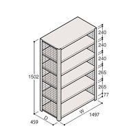 アズワン 軽量棚 ERR金網型 H1500×W1500×D450 有効棚 5段 67-5243-72 1個（直送品）