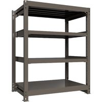 ICHIMAI 重量ボルトレスラック 段荷重1000Kg H1500×W1200×D750 天地4段 単体グレー TH1000-547T4（直送品）