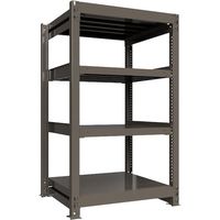 ICHIMAI 重量ボルトレスラック 段荷重1000Kg H1500×W900×D750 天地4段 単体グレー TH1000-537T4（直送品）