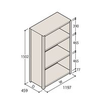 アズワン 軽量棚 ERR密閉型 H1500×W1200×D450 有効棚 3段 67-5246-02 1個（直送品）