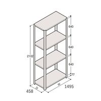 アズワン 軽量棚 ERR開放型 H2100×W1500×D450 有効棚 3段 67-5242-27 1個（直送品）
