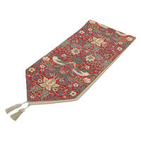 川島織物セルコン モリスデザインスタジオ いちご泥棒 テーブルランナー 350×1800mm レッド HN1711_91R 1枚（直送品）